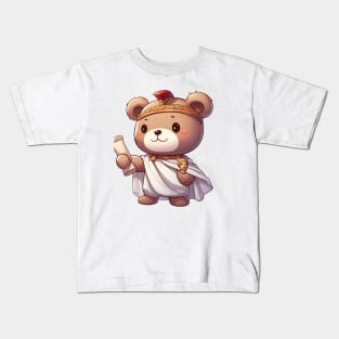 Cute Roman Consul Bear Kawaii Kids T-Shirt